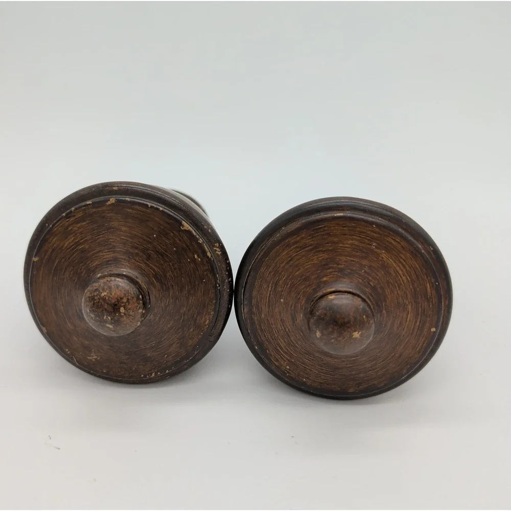 Vtg Turned Wood Finials Urn Chalice Goblet Style Rod Ends 4